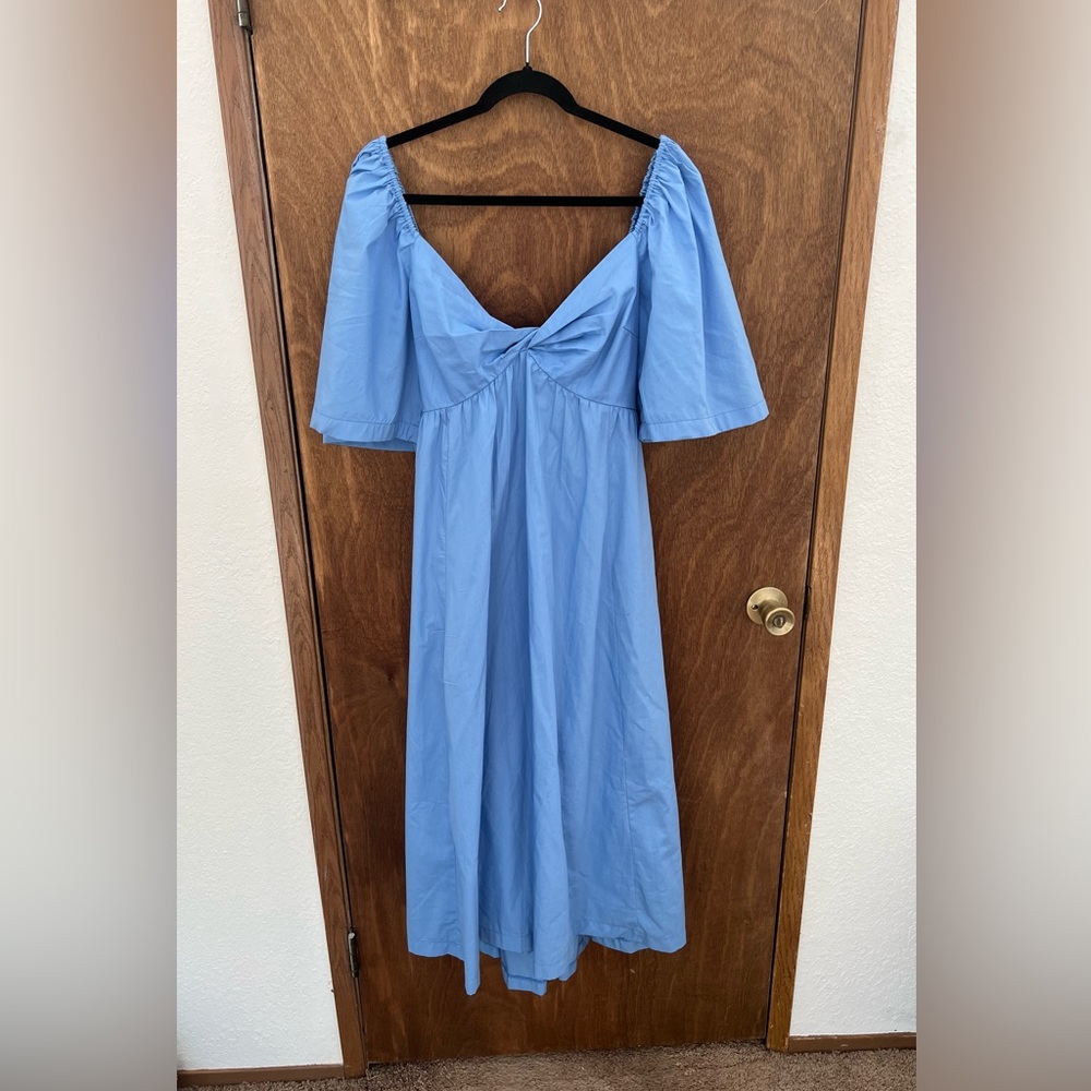 NWT Abercrombie & Fitch blue midi dress Sz L